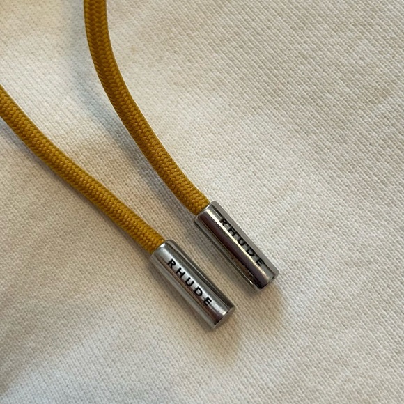 Rhude Men’s Embroidered Logo Loopback Cotton Jersey Sweatpants in Cream, Small - Picture 5 of 13